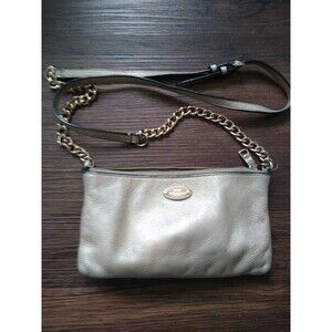 Coach Quinn ChampagneLeather Soho Designer Y2K Chain Convertible Crossbody 90s